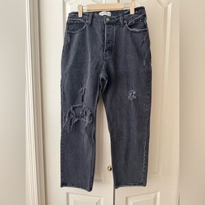 Abercrombie & Fitch Dark Gray “The Dad” High Rise Jean